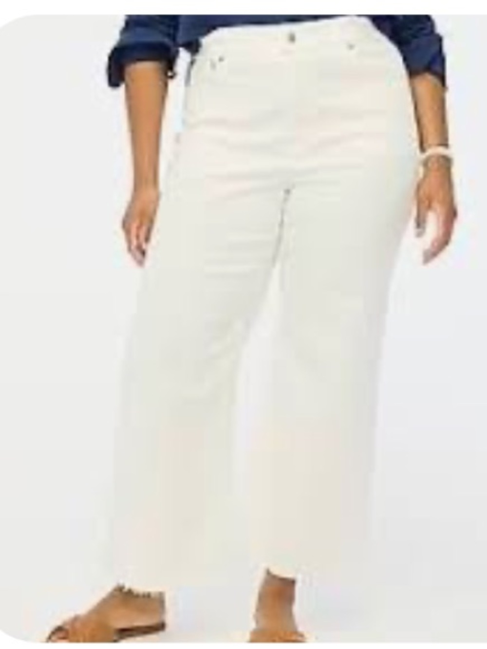 J Crew Factory Seashell White Wide-Leg Crop Jeans in size 35 new with tag